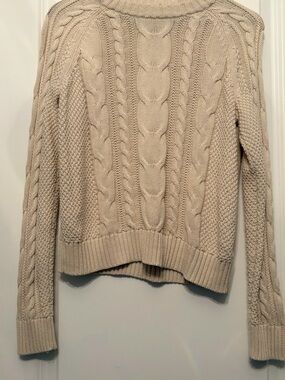 GAP Cream Cable-Knit Turtleneck Sweater